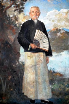 シュ・ベイホン・ジュ・ペオン Painting - 油彩で描いたリム・ロー・徐・ベイホンの肖像画